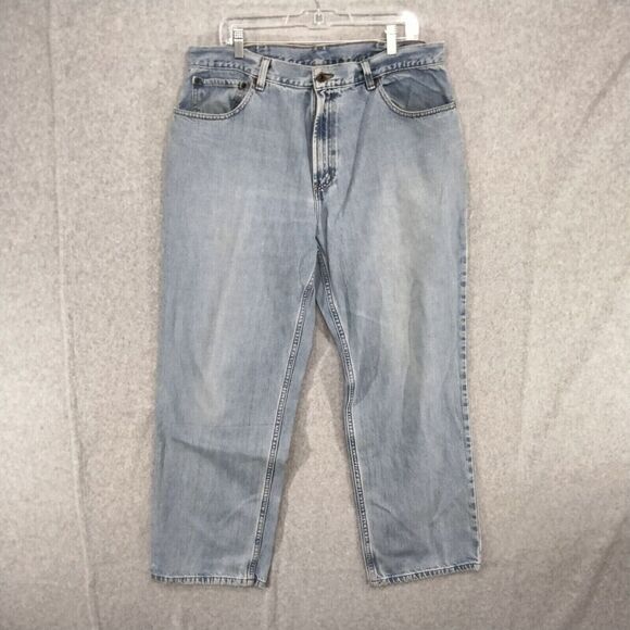 LL Bean Straight Leg Jeans Mens Size 38 x 30 Blue StoneWash Relaxed Fit Vintage - Picture 1 of 10